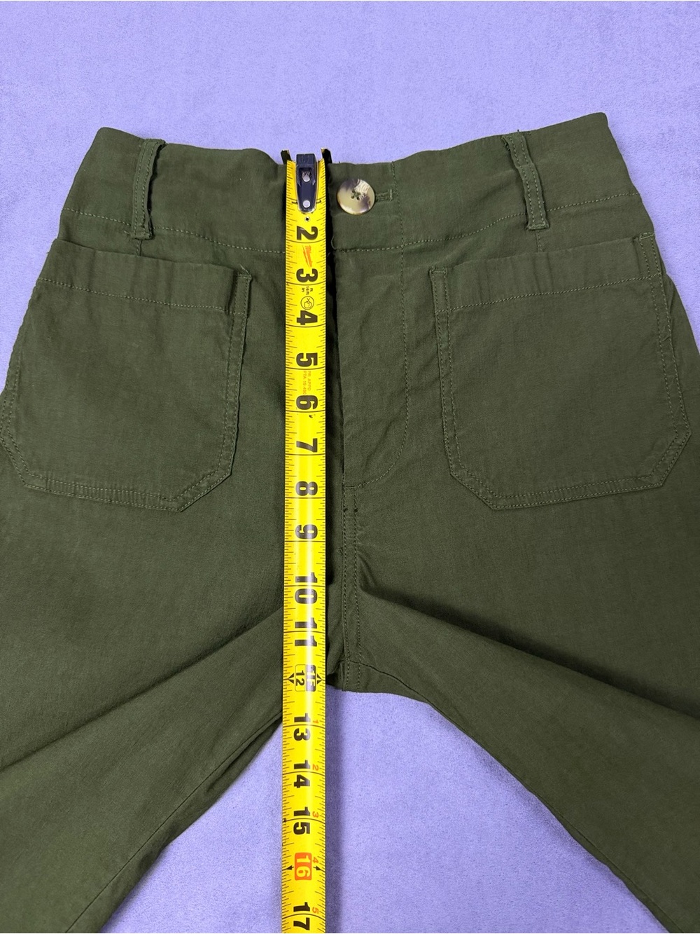 Maeve The Colette Women’s Olive Cropped Wide Leg Pants - Picture 6 of 8